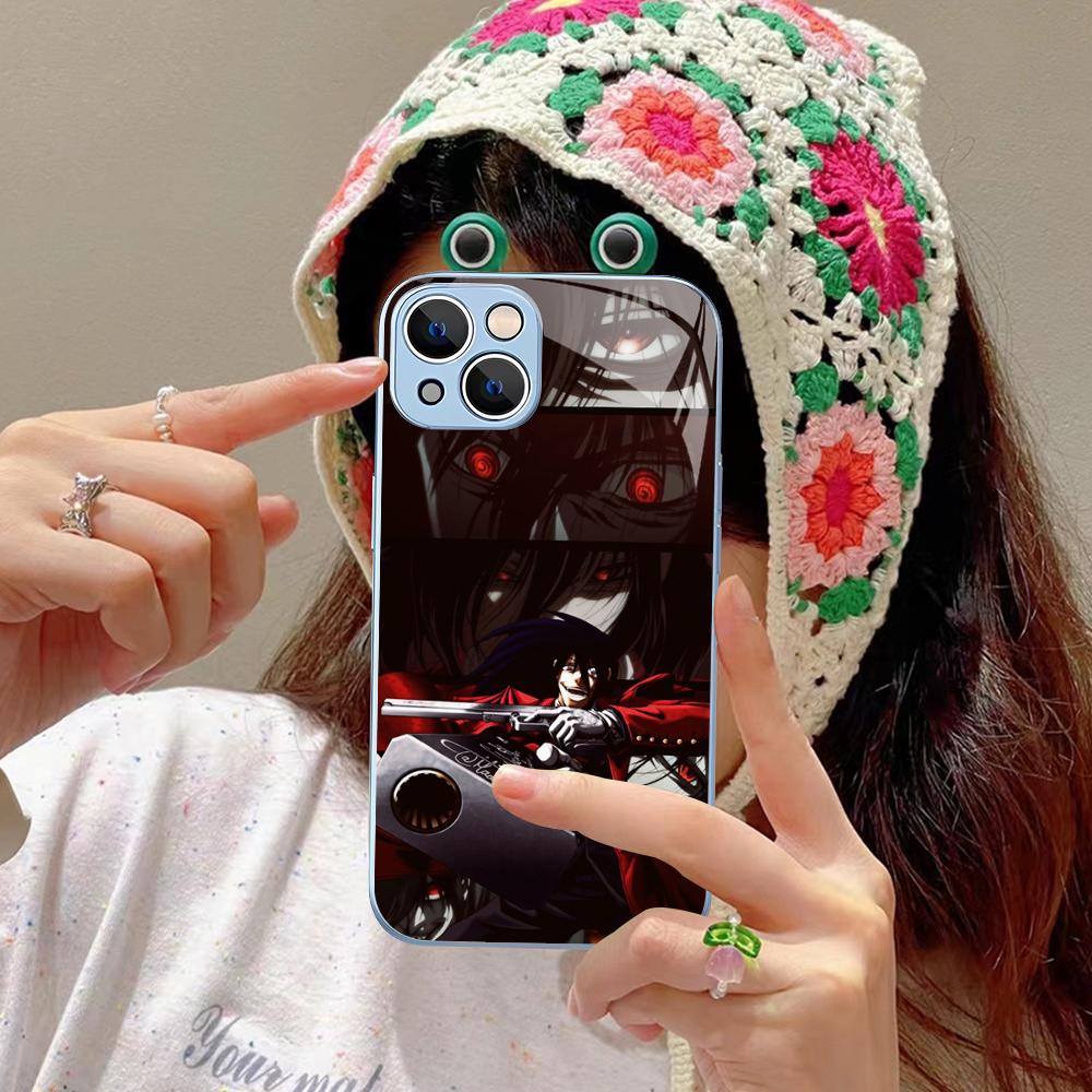 Alucard Hellsing Anime Phone Case Tempered Glass For iphone 14 13 12 11 Pro Mini XS MAX 14Plus X XS XR Cover