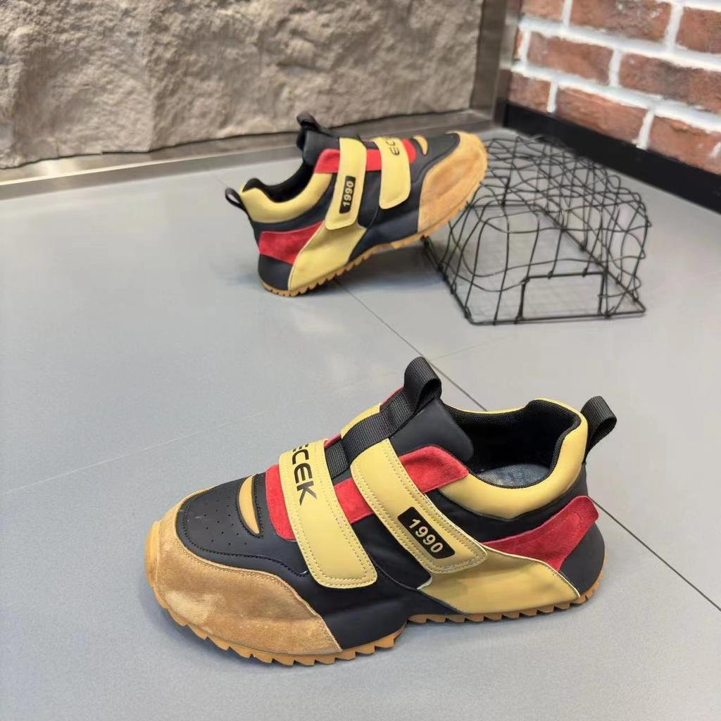 Casual Microfiber Leather Spring Breathable Increased Internal Platform Shoes for Male Women Fashion Running Chunky Sneakers