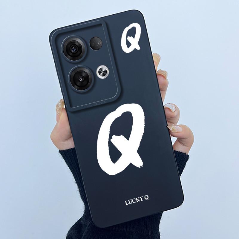 For OPPO Reno 8 Pro 5G Reno8 Reno8 Pro Plus Shockproof Phone Case Lucky Initial Letter Casing Silicone Soft Matte Back Cover