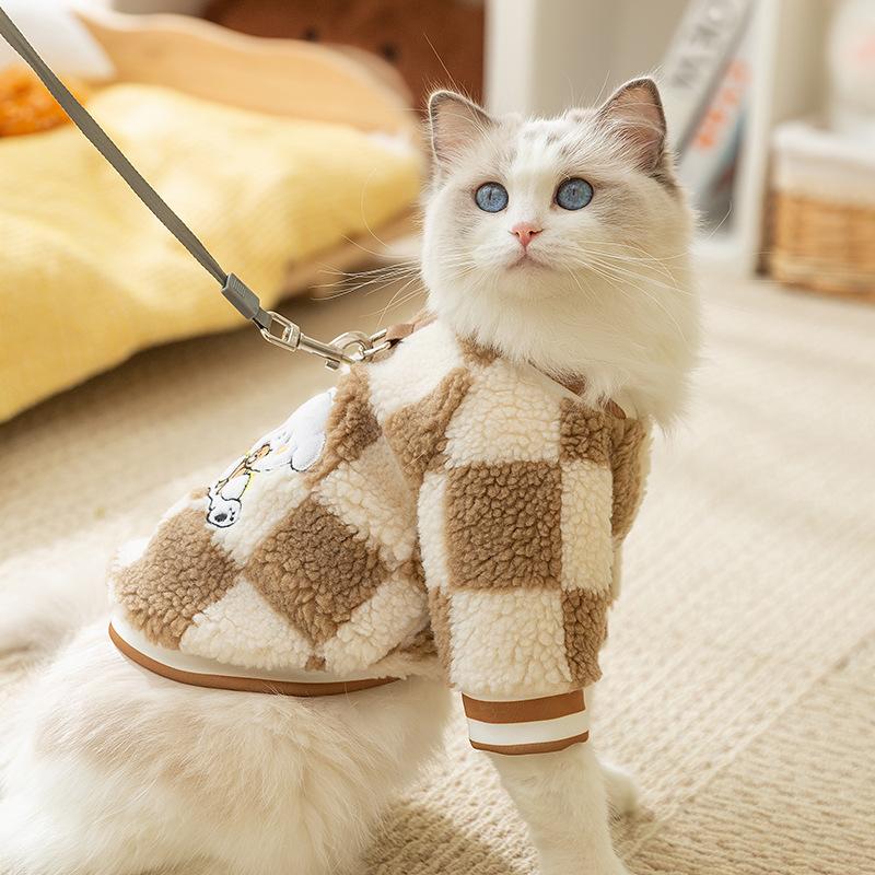 Cat clothes autumn and winter into kittens warm two-legged clothes puppy dog teddy than bear hairless cat pet clothing