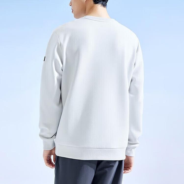 Anta Lifestylová série Pletený pulovr s nápisem Mikina s dlouhým rukávem Pánská mikina Clear-Wind-Gray 152337713-1