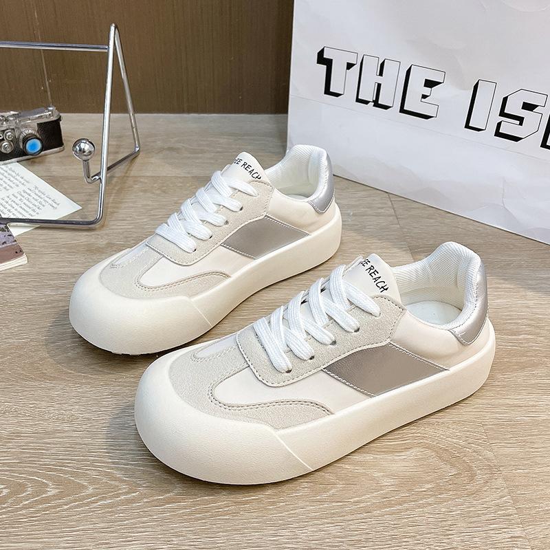 

Platform white shoes women s 2025 new summer round head shoes thin breathable casual muffin board shoes 35