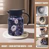Vintage Blumenmuster Thermoskanne 316 Edelstahl Eingebauter Siebeinsatz Thermoskaraffe Edelstahl mit Deckel Kaffeekanne