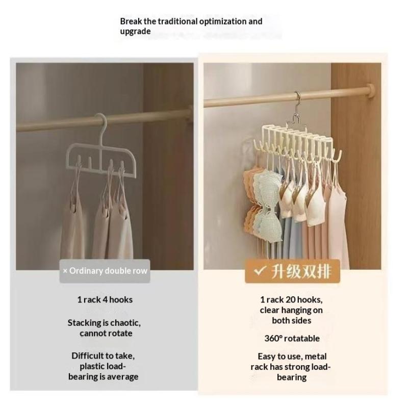 Multiple Suspender Hanger Waterproof Non-Slip Storage Hook for Underwear Vest Bra Tie Small Apartment Closet Organizer