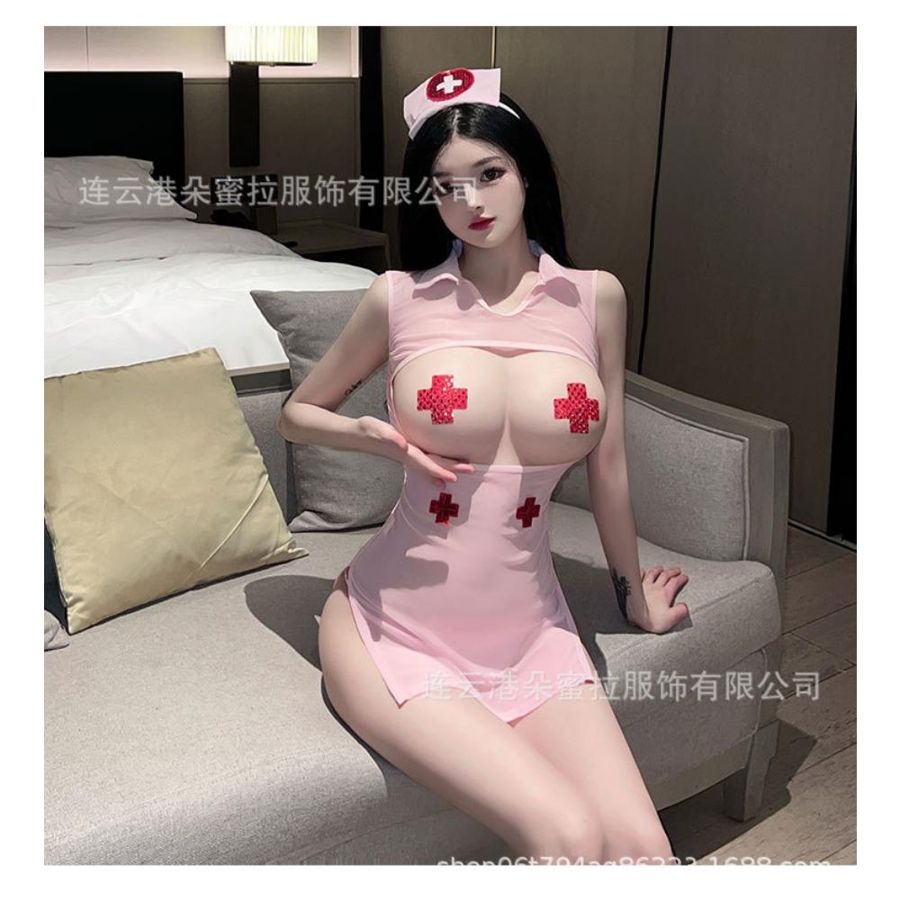 Sexy Underwear Sexy Hollow Hot Nurse Uniform Women's Perspective Uniform Seduction Cosplay