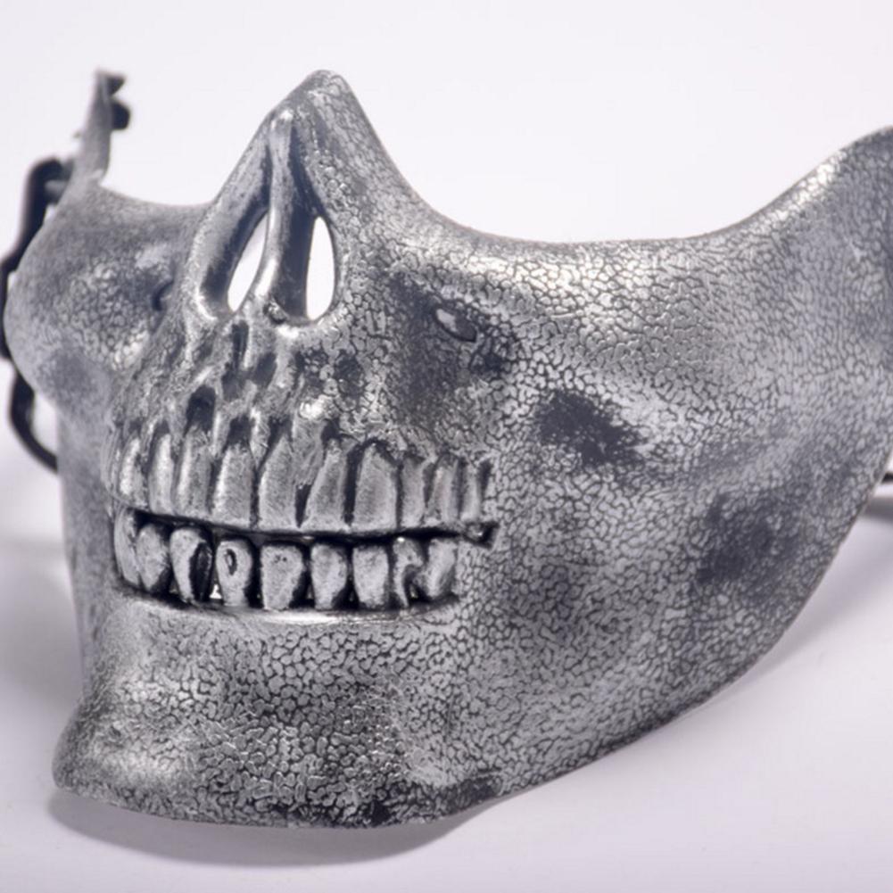 Halloweenská maškarní párty Cosplay Luxusní náčelník Lebka Poloviční obličejová maska pro dospělé ženy a muže