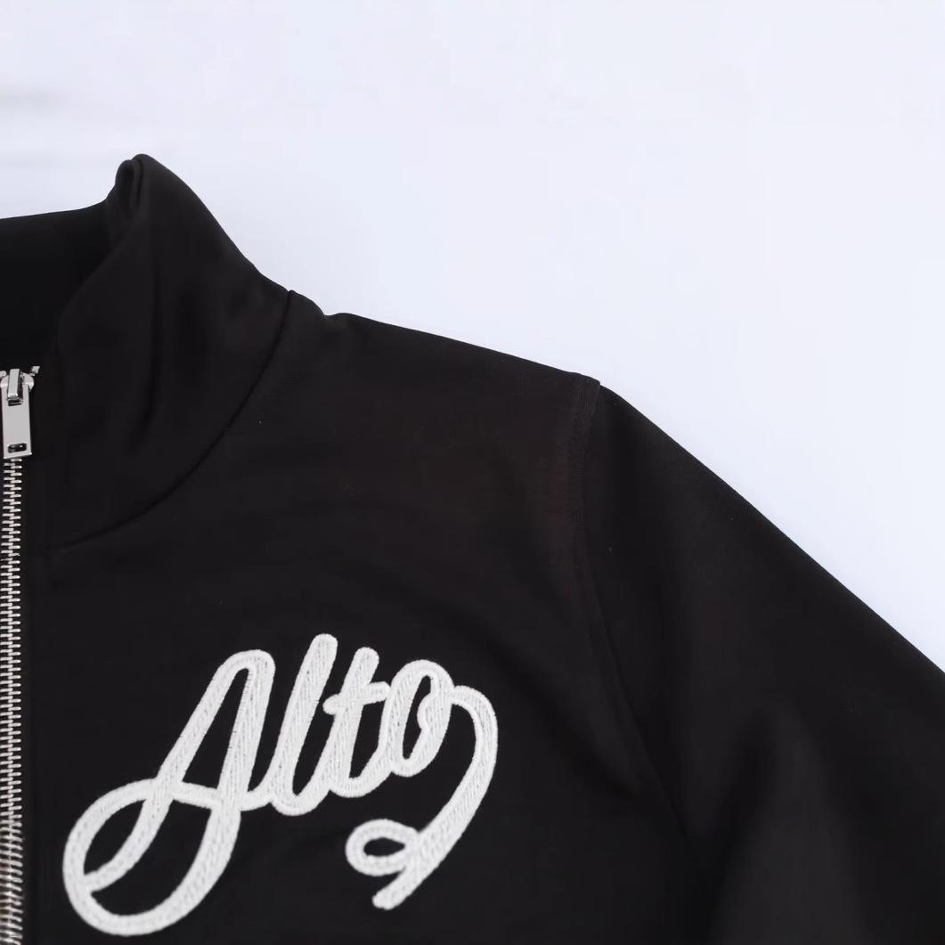 

Новая куртка в стиле колледжа 2025 года с вышивкой алфавита и воротником-стойкой XS чёрный