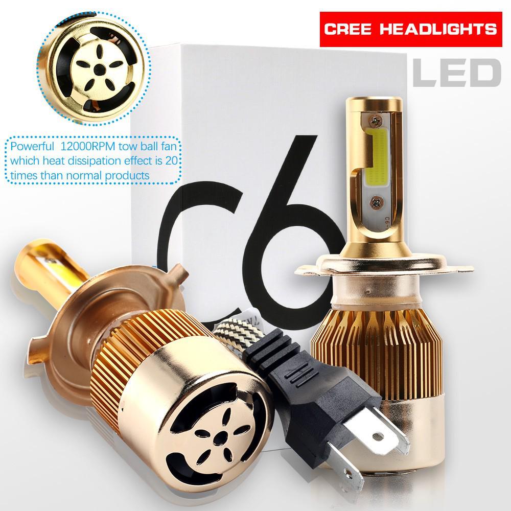 Dual Color LED Headlights: C6 Car H7 H8 H11 Yellow & White, High/Low Beam