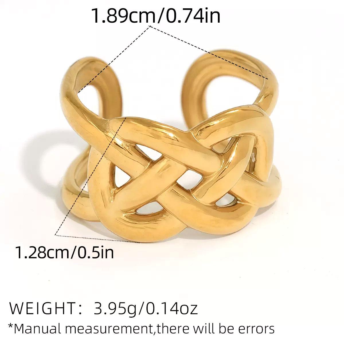 

Fashion Geometry Design 316L Stainless Steel Rings 18K Gold Plated Waterproof Quality Zircon For Daily Wear Vacation Seaside
