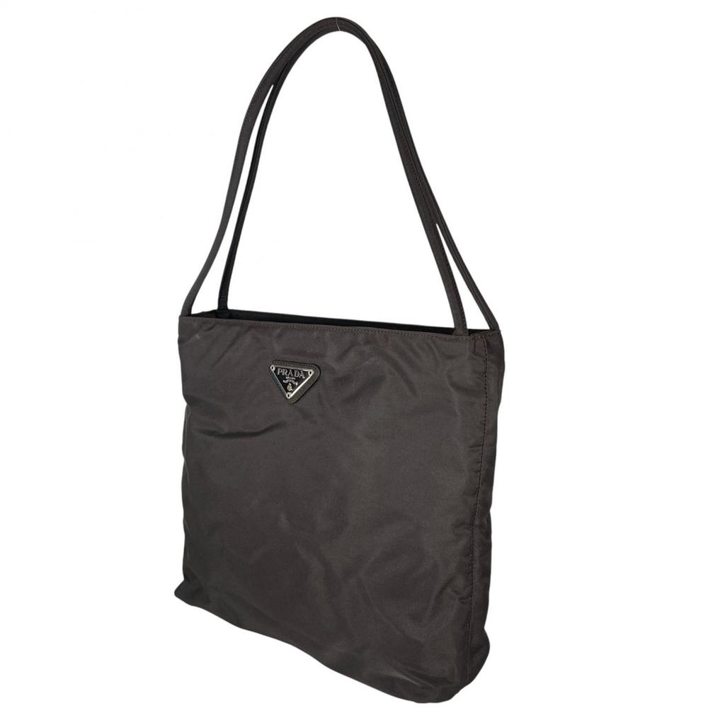 PRADA Triangular logo B6243 Handbag gray Women used