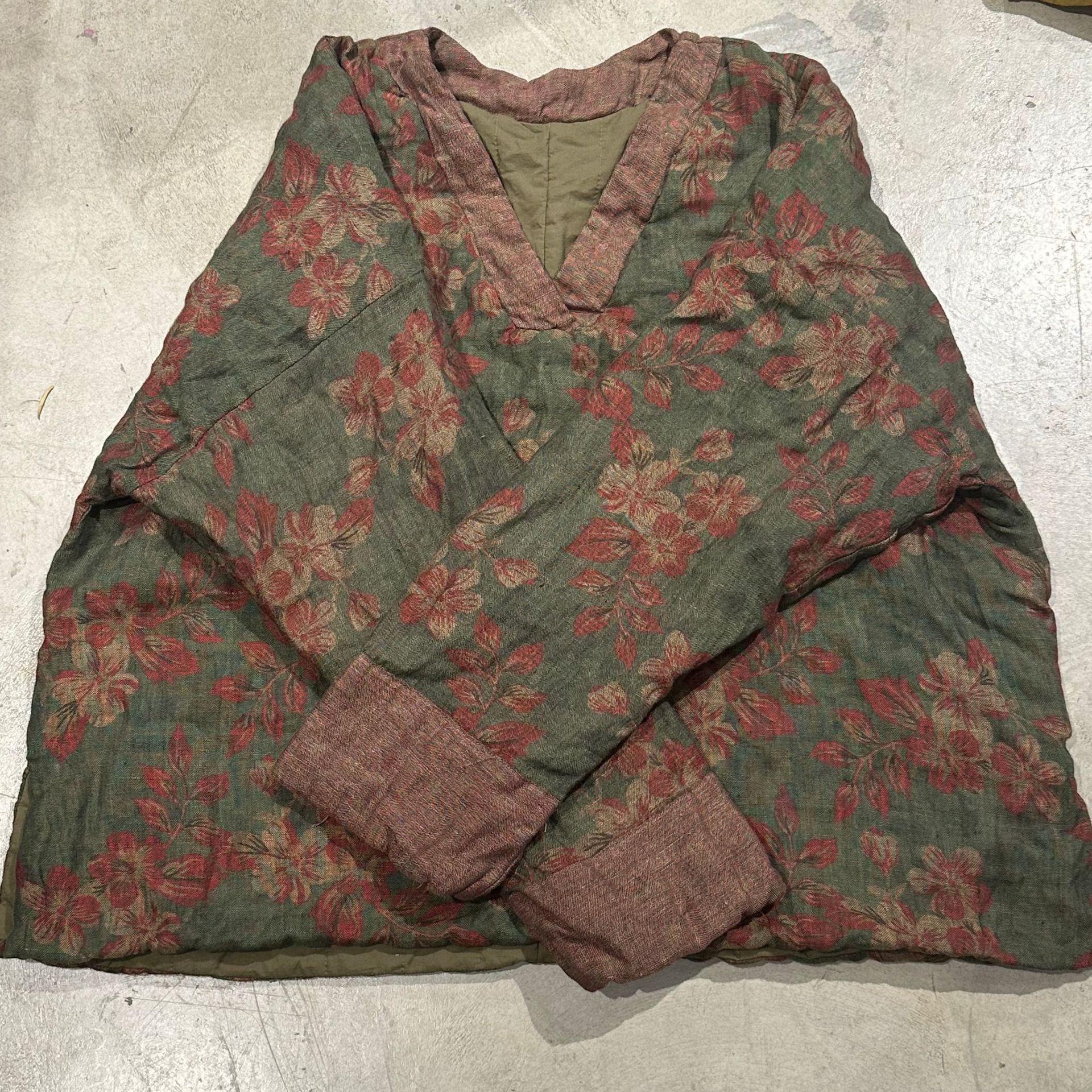 

Johnature Женские винтажные зимние пуловеры с V-образным вырезом, пальто с длинным рукавом, принт, цветочный, китайский стиль, женские пальто One Size зелёный