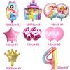 Princess Cinderella Belle Mermaid Balloons 32Inch Number Birthday Party Decoration Princess Helium Balloon Set Girls Baby Shower