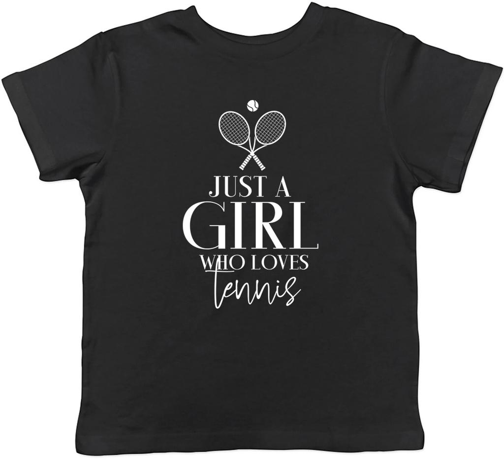 Just a Girl Who Loves Tennis Kids T-Shirt Childrens Boys Girls Gift