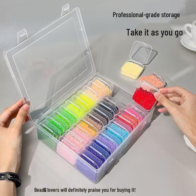 221 Fuse Beads Refill Pack with Transparent Storage Box - Anti-Bleeding, Easy Organization DIY Set