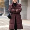 Modne Zimowe Kurtki Damskie Długie Parki z Kapturem Luźne Grube Ciepłe Płaszcze Codzienne Płaszcze Damskie