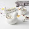 Creative Ceramic Chopstick Stand Cartoon Cute Chopsticks Rest Mini Size Duck Shape Duck Chopstick Holder Storage Ornaments