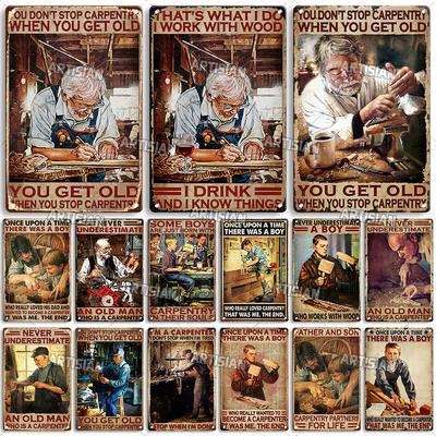 Artisian Carpenter Metal Sign Woodworker  Tin Poster Carpentry Decorative Plate Job Wall Decor Garage Bar Pub Club Hotel Cafe