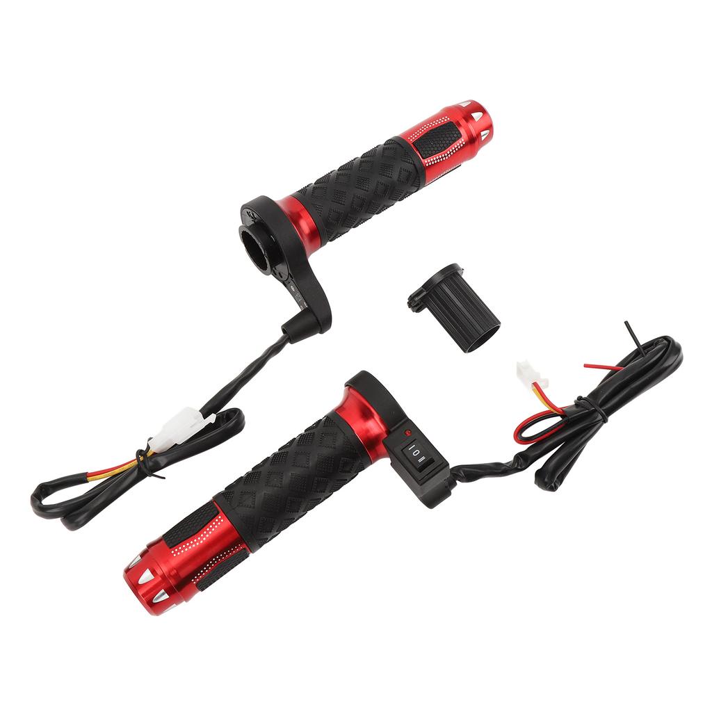 1 Pair Motorcycle Heated Hand Grip 3 Gear Temperatures Non Slip Aluminum Alloy ABS 22mm Handlebar