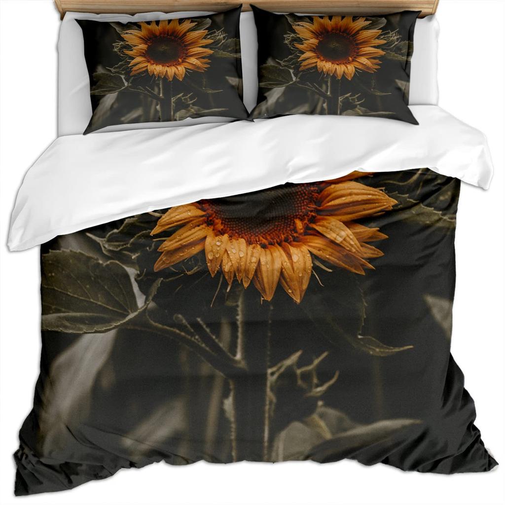 Golden Green Corrugated Bedding Three-Piece Quilt Cover