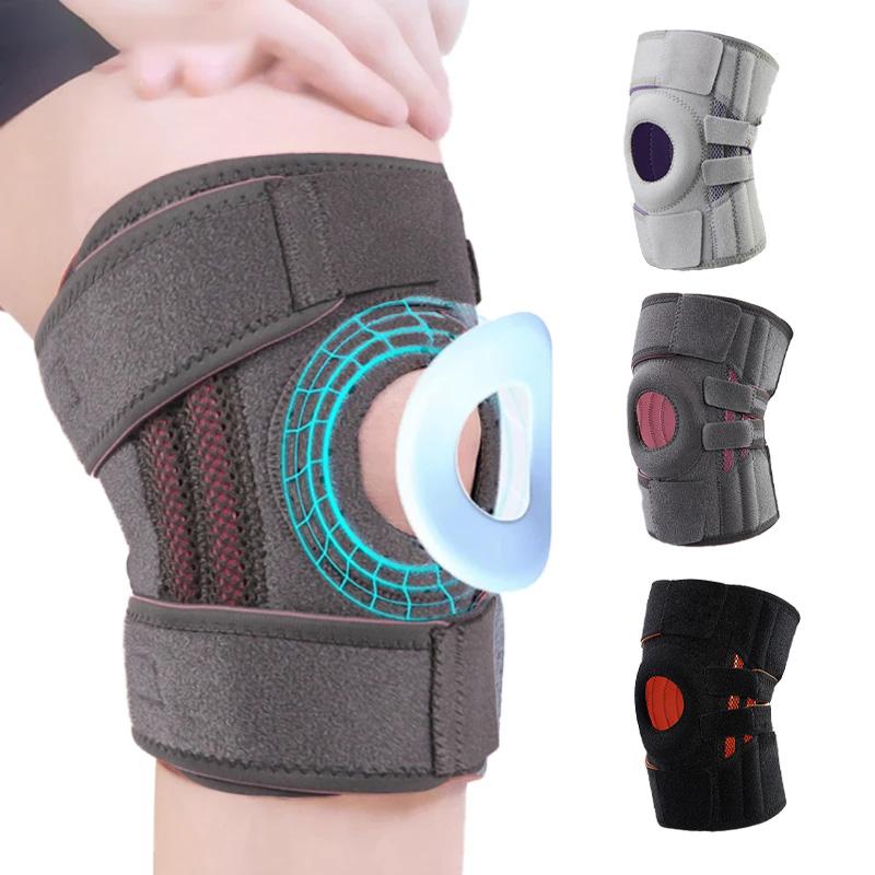 1 Pc Knee Brace With Side Stabilizers & Patella Gel Pads For Knee Support,Perfect For Running, Basketball, Play Tennis