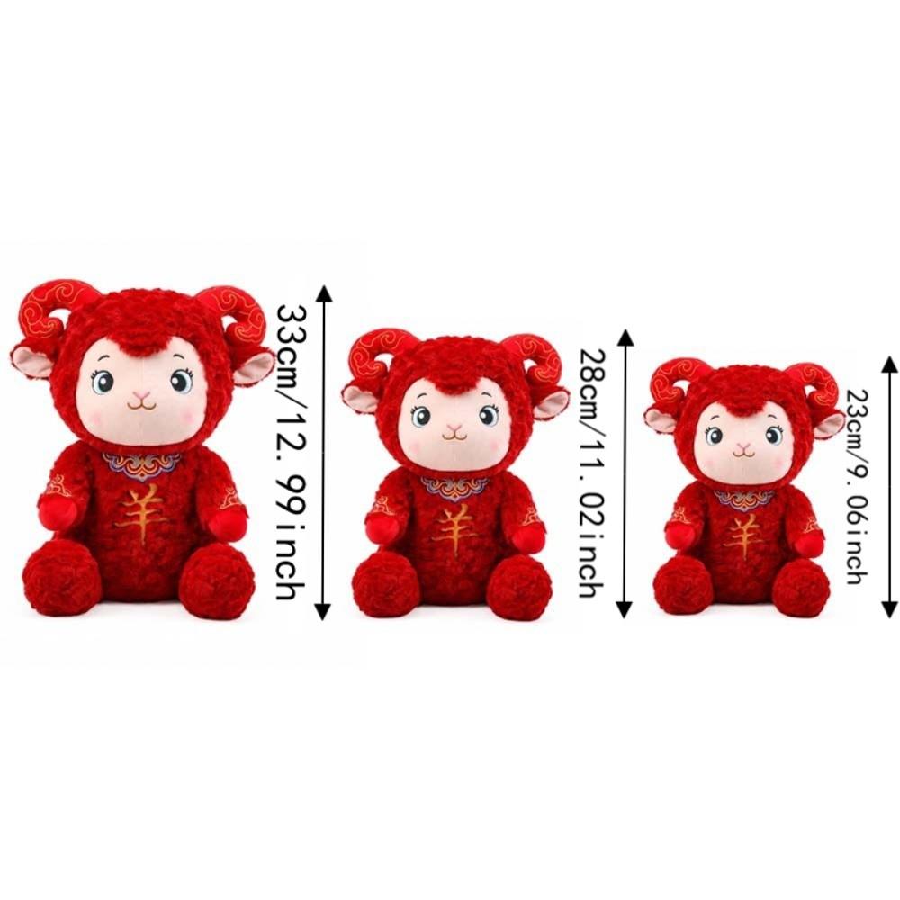 Festive Sheep Plush Toy Soft Chinese New Year Lamb Zodiac Mascot Doll Room Ornament