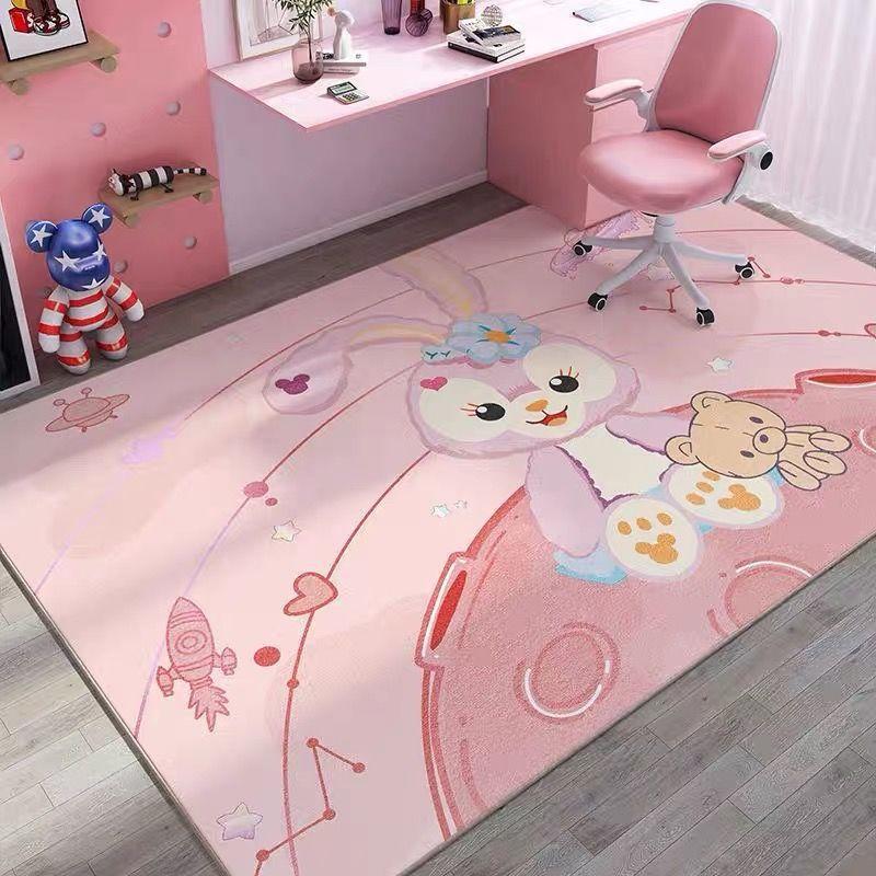 Girl'S Heart Household Crystal Velvet Floor Mat Non-Slip And Wear-Resistant Study Child Climbing Mat Bedroom Cool Bedside Blanket