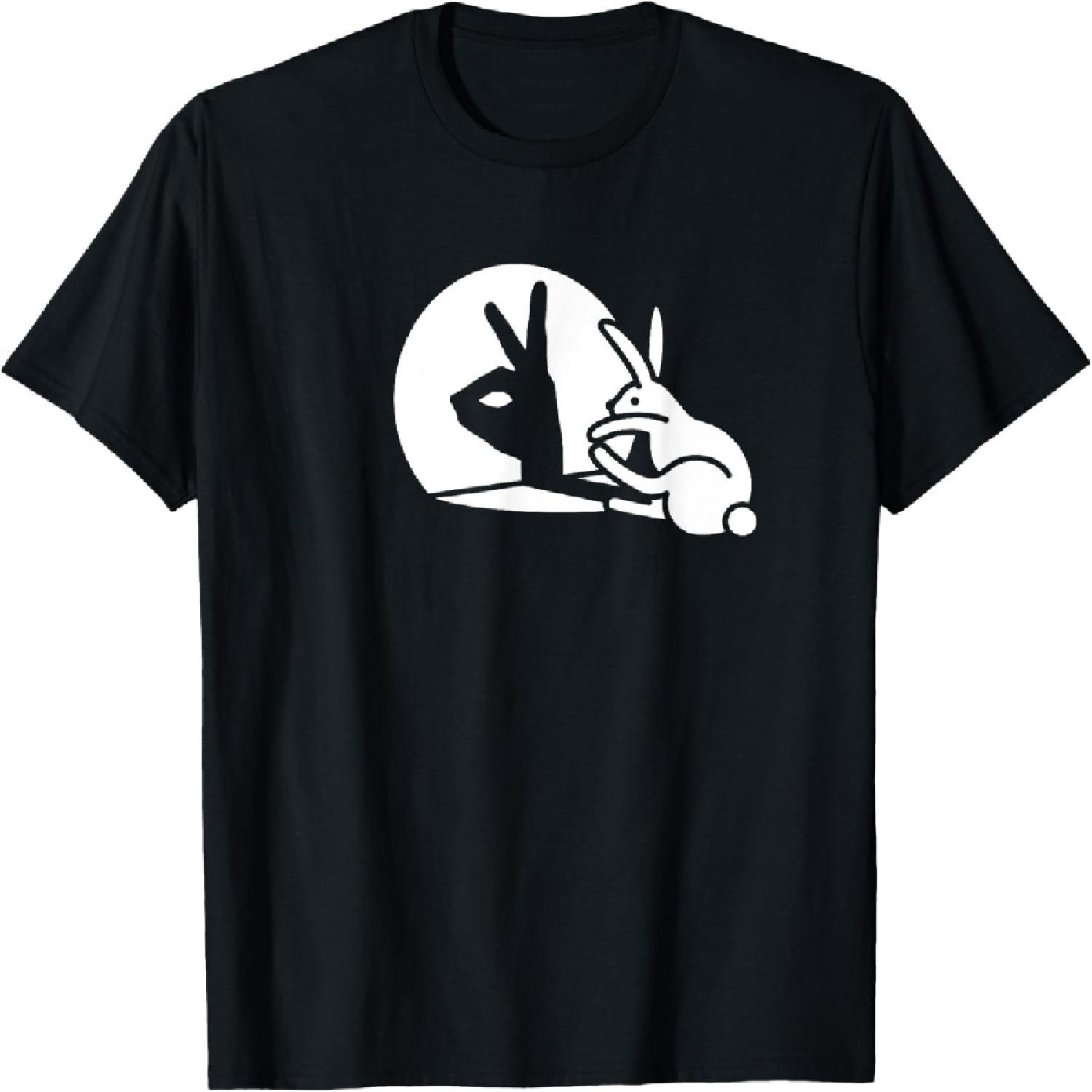 Funny Rabbit hand shadow projection bunny hare pop art T-Shirt XXXXXL разноцветный