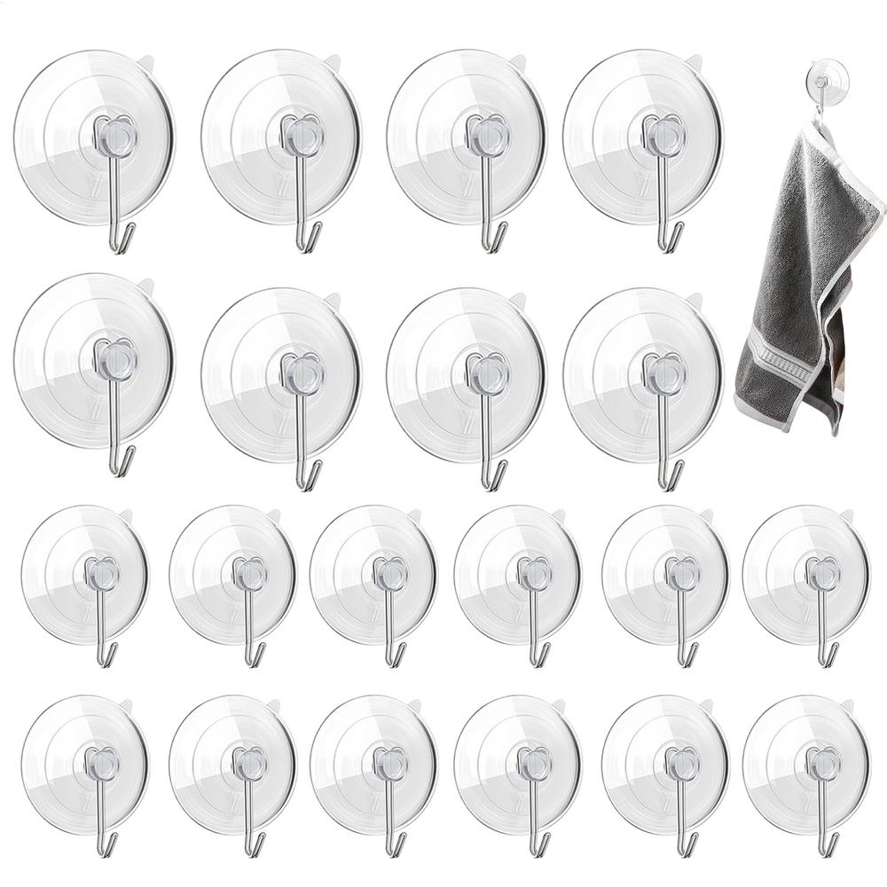 Suction Cup Hooks For Shower 20 Pieces Clear Shower Suction Cup Hooks Home Organization For Desk Toilet Doors RV Kitchen Car