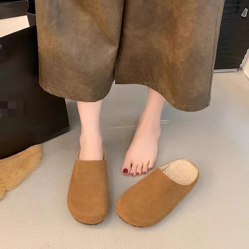 Retro Baotou Boken Shoes and Slippers for Women, New Soft-soled Casual Lazy Shoes, Wearing Half Slippers on The Outside