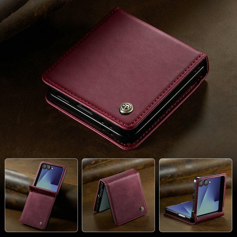 Custodia Lussuosa in Pelle per Samsung Galaxy Z Flip 7 Flip7 5G 2025 Classico Libro Funda Custodia Samsung Z Flip 7 Custodia per Telefono