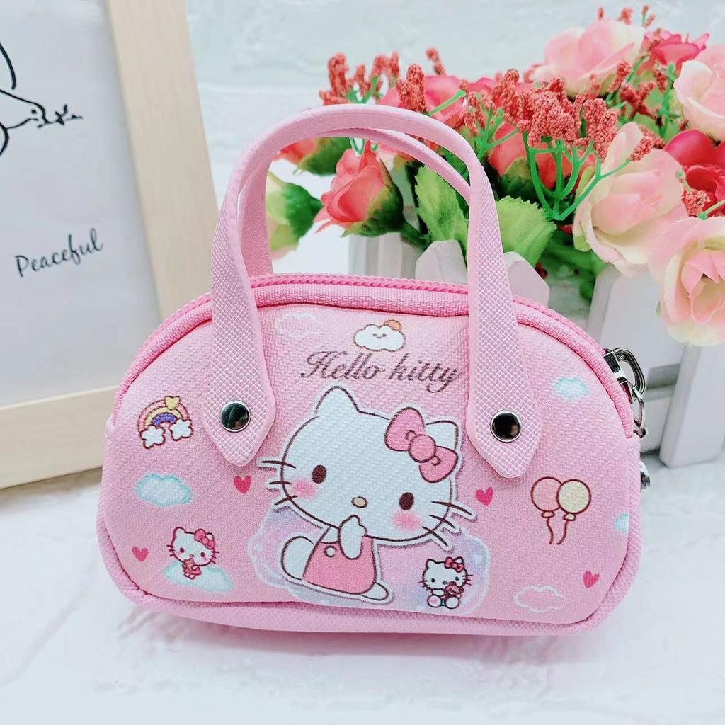Anime New Cute Kawaii My Melody Kuromi Cinnamoroll Kids Cartoon Pu Coin Wallet Cute Mini Handbag Cute Storage Bag