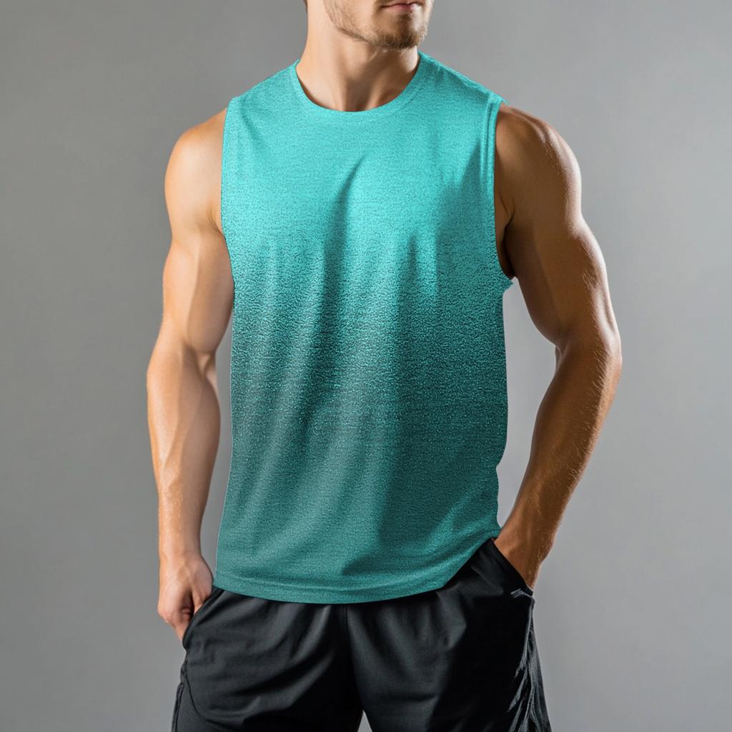 Ärmelloses Herren-Sport-Casual-Weste mit Farbverlauf-Print