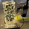 Remote-Controlled Christmas Tree Rattan Lights with Warm White LED on Green Copper Wire