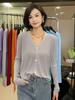 Women's Ice Silk Knit Cardigan - Short Style for Spring & Summer