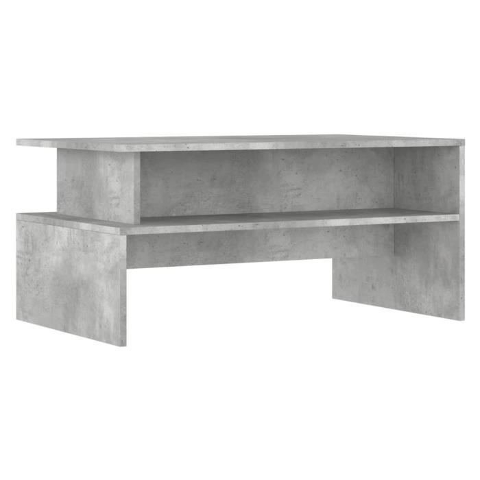 VidaXL Table basse gris béton 90x55x42,5 cm bois d'ingénierie 834281