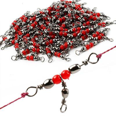 Girevole da pesca da 50 pezzi Girelle rotanti Canna in ottone Girevole da pesca a 3 vie Accessori per la pesca