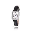 Awesome Square Cubic Point Black Leather Watch