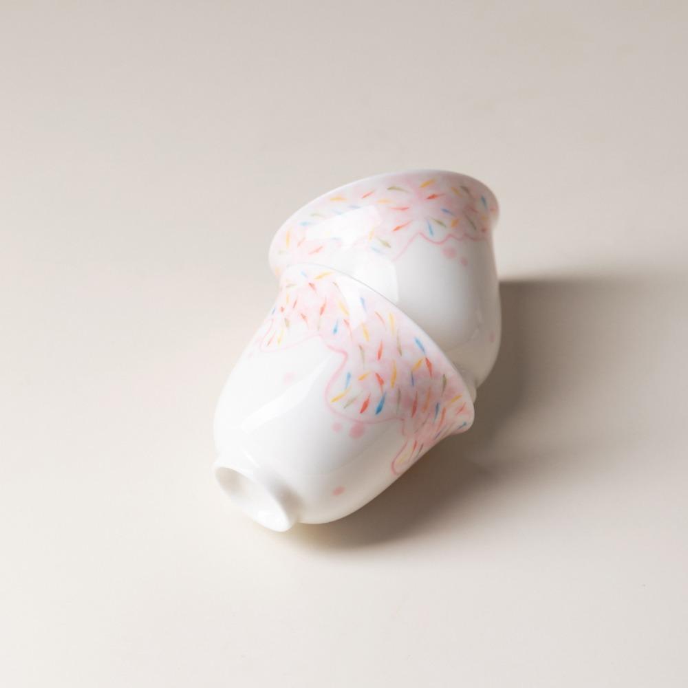 Jade-Ton-Teetasse Handbemalt Rosa Kristallglasur Keramik Gongfu Tee Set Chinesischer Stil Kleine Tasse für Zuhause Brauen Geschenk