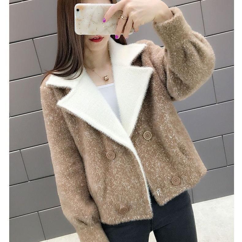 Fashionable Loose Mink Fur Cardigan Women Autumn Korean Style Coat