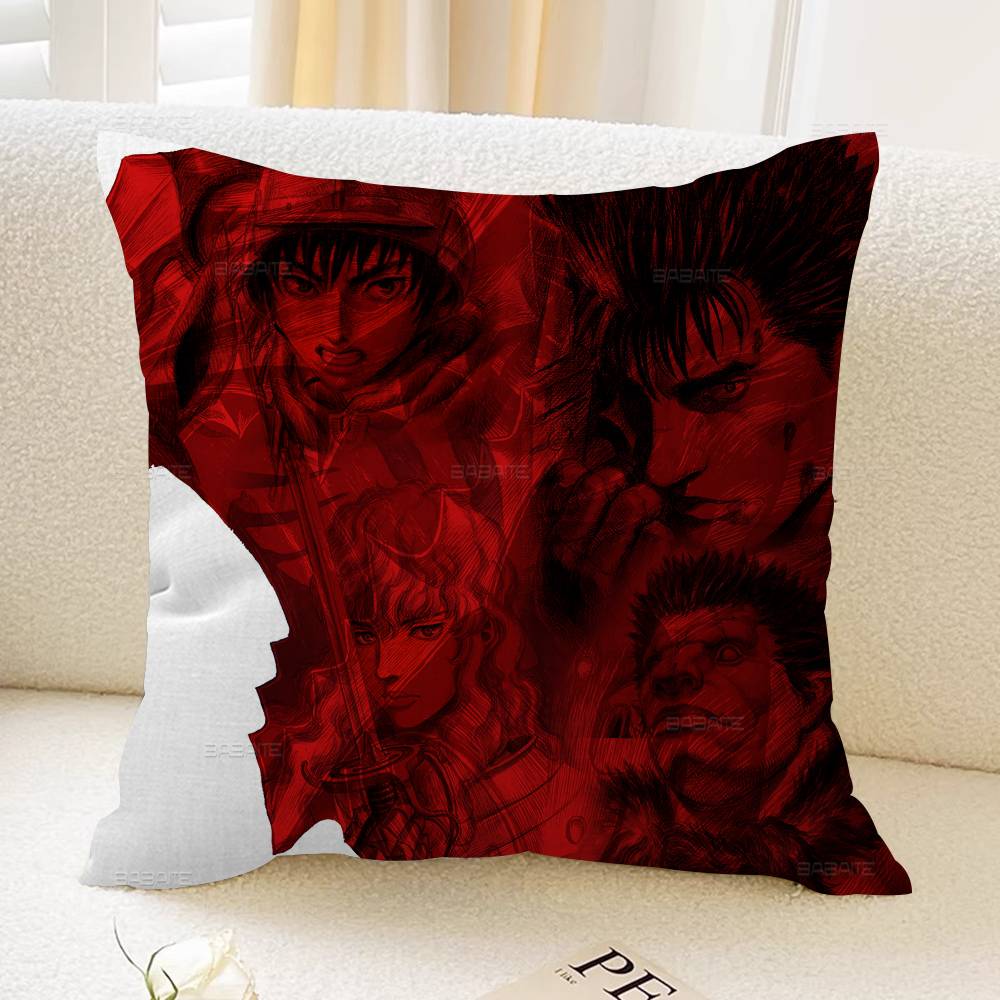 Berserk Guts Hot Anime Cushion Cover Inches Farmhouse Decor Home Throw Pillow Covers For Couch Decorations