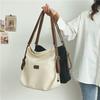 Large Capacity Fashion Canvas Shoulder Bag Women's Leisure Literature and Art Simple Solid Color Crossbody Backpack
