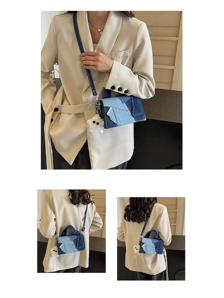 UR Jednoduchá dámská džínová taška přes rameno čtvercového tvaru - 2023 Trendy, špičkový, všestranný módní doplněk