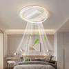 Modern Smart Bladeless Ceiling Fan Light with Voice Control - Three-Color Options for Living Room/Bedroom, 110V