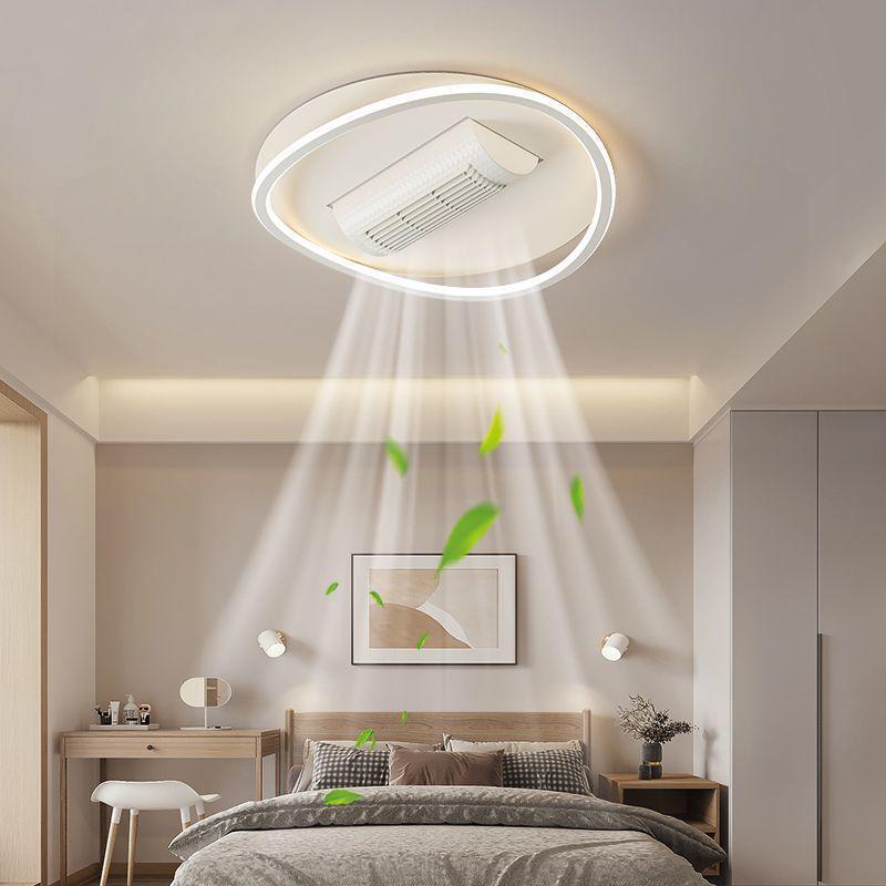 Modern Smart Bladeless Ceiling Fan Light with Voice Control - Three-Color Options for Living Room/Bedroom, 110V