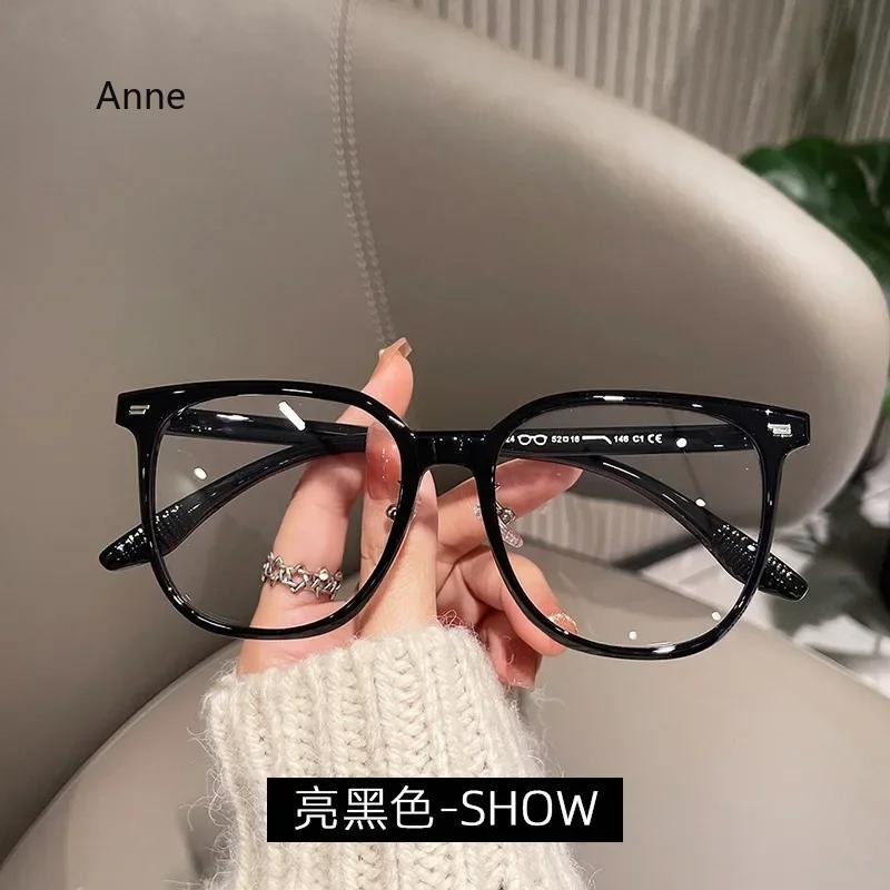 Blue Light Myopia Women New Style Eyeglasses Oversize Glasses Frame Vintage Round Frame Eyewear Diopter 0 To -4.0 Clear Glasses