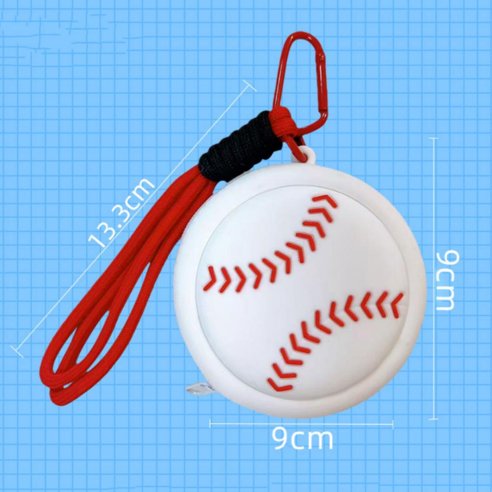 Creative Sports Style Silicone Coin Purse Wallet Basketball Football Shaped Storage Bag Headphone Box Schoolbag Pendant Keychain