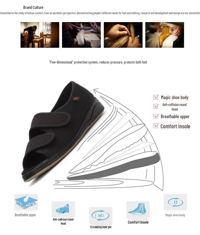 Nastavitelné extra široké boty pro střední věk a seniory: Ideální pro velké, oteklé, pooperační, vbočené palce a deformované nohy.