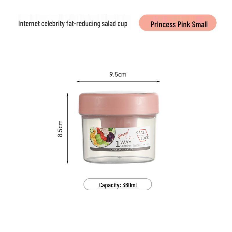 Portable Breakfast Salad Cup with Spoon and Fork Lid