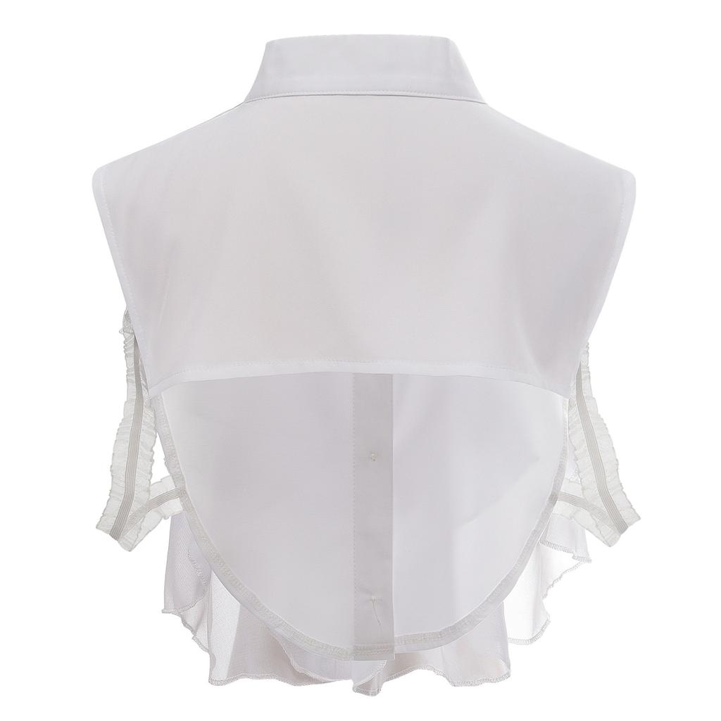 Unisex Renaissance Elisabethanischer Falscher Kragen Mittelalterlich Kolonialer Jabot Gerüschtes Abnehmbares Halbshemd Blusen für Party