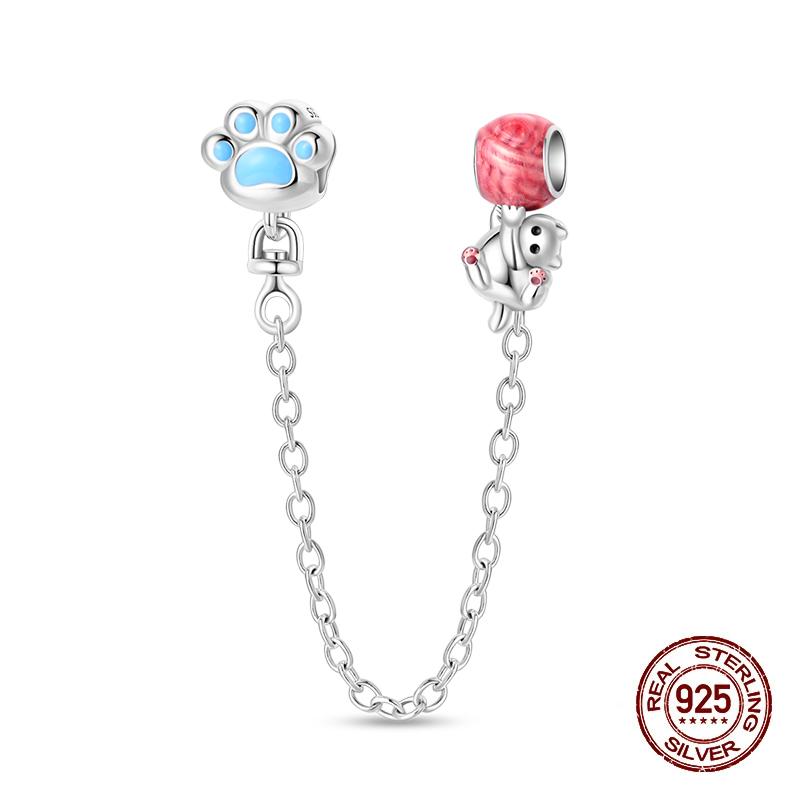 Copper Starfish Crab Butterfly Safety Chains Spacer Beads Designer Charms Fit Pandach Original Bracelet Handmade DIY Fashion Jewelry